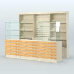 Торговая точка для чая, кофе и выпечки №13, Крем Вайс и Дуб Золотистый