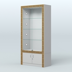 Витрина с декором и тумбой №ВБА-1С, Серый