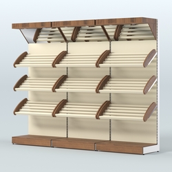 Стеллаж для хлеба и выпечки трехсекционный Феникс №4, Орех + Крем Вайс