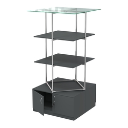 Торговые стенды Экспозиция с полками и тумбами №3 (с двумя полками ДСП 16мм), Антрацит