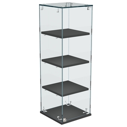 Витрина Истра настольная №23-ДП с прямыми полками из ДСП, Черный