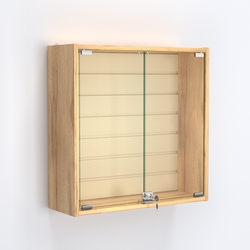 Витрина настенная №201-1Б с эконом панелью, Дуб Золотистый