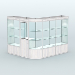 Павильон из профиля угловой №2а (5,5 кв.м), Ясень Анкор светлый