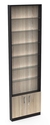 Стеллаж с 6-ю стеклянными полками 100x600 мм серии UP-6 №1 (З/C - ДВП) Дуб Сонома