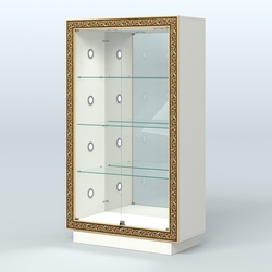 Низкая выставочная витрина с декором НБА-7С, Белый