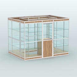 Павильон из профиля островной №1в, Дуб Канзас коричневый