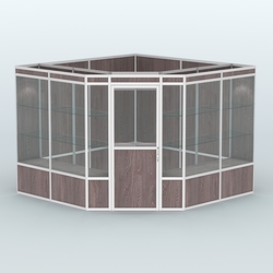 Павильон из профиля угловой №8а (9 кв.м), Ясень Анкор темный