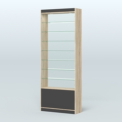 Высокая витрина серии Эконом №304-900 (без дверей), Дуб Сонома + Черный