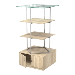 Торговые стенды Экспозиция с полками и тумбами №3 (с двумя полками ДСП 16мм), Дуб Сонома