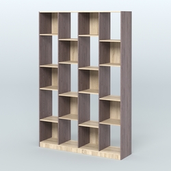 Стеллаж из ДСП серии ЛОФТ №11-1, Ясень Анкор темный и Дуб Сонома