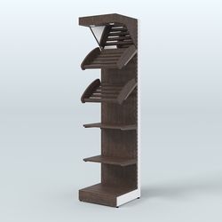 Стеллаж для хлеба и выпечки с полками - корзинами и фризом Феникс №15Ф, Дуб Венге