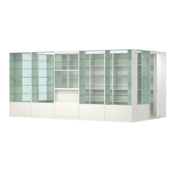 Пристенный торговый павильон из ДСП СЭСП №14 (10, 8 кв.м), Белый