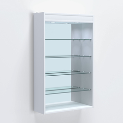 Витрина настенная №202-4Г высокая зеркальная с подсветкой, Белый