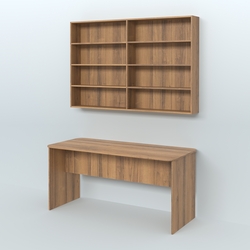 Распаковочный большой стол с антресолью для аптеки Р-05, Орех