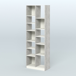 Стеллаж из ДСП серии ЛОФТ №8-2 с полками ДСП, Метрополитан Грей + Белый