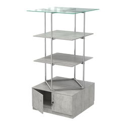 Торговые стенды Экспозиция с полками и тумбами №3 (с двумя полками ДСП 16мм), Метрополитан Грей