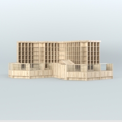 Павильон со стеклянными прилавками для продажи чая и кофе №5, Дуб сонома