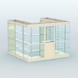 Павильон из профиля пристенный №5в (6,75 кв. м), Крем Вайс