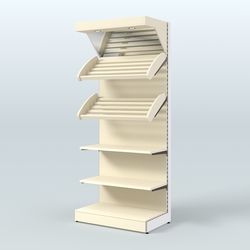 Стеллаж для хлеба и выпечки с полками - корзинами и фризом Феникс №12Ф, Крем Вайс