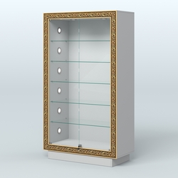 Низкая витрина с декором и замком НБА-505С, Серый