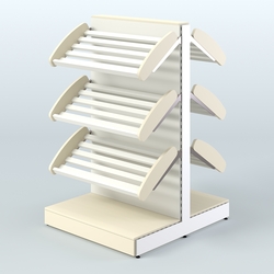 Стеллаж для хлеба и выпечки островной низкий СХОН-01, Крем Вайс + Белый