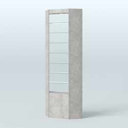 Высокая витрина серии Эконом №305А внутренний угол (без дверей), Метрополитан Грей