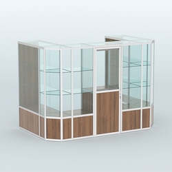 Павильон из профиля пристенный №6в (4,05 кв. м), Орех