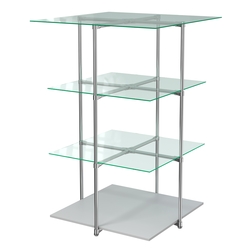 Торговый стенд Экспозиция с полками №1 (с тремя стеклянными полками 6 мм), Серый