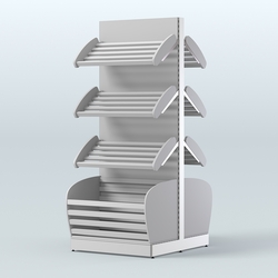 Островной высокий стеллаж с накопителями для хлеба и выпечки СХОВН-01, Серый