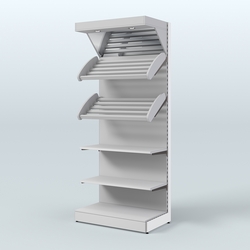 Стеллаж для хлеба и выпечки с полками - корзинами и фризом Феникс №12Ф, Серый