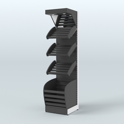 Стеллаж для хлеба и выпечки с нижней корзиной и фризом Феникс №4КФ, Черный