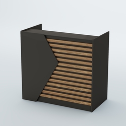 Ресепшен граунд №6А, Черный + Дуб Канзас Коричневый