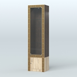 Витрина из ДСП с декором №ВБА-2, Дуб Венге + Дуб Сонома