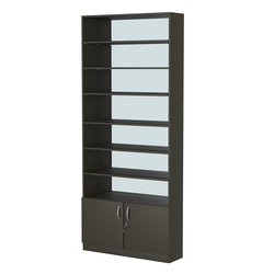 Стеллаж из ДСП с 6-ю полками 250x900 мм серии LEVEL-6 №11-2 (З/C - ЗЕРКАЛО), Черный
