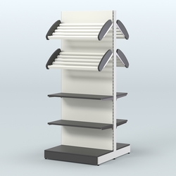 Высокий обзорный островной стеллаж для хлеба и выпечки СХОВ-05, Черный и Белый