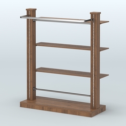 Островная система с перфорацией и тремя полками из ДСП №11, Орех