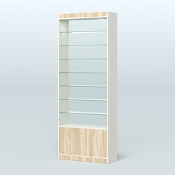 Высокая витрина серии Эконом №304-900 (без дверей), Белый + Дуб Сонома