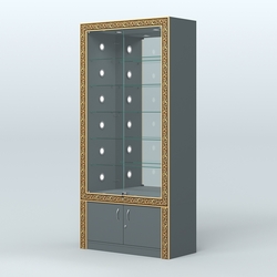 Витрина центральная с декором №ВБА-503С, Темно-Серый