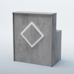 Ресепшен прямоугольный РОМБ №1, Бетон Чикаго светло-серый F186 ST9