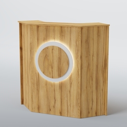 Ресепшен угловой КРУГ №2, Дуб Золотистый