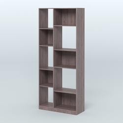 Стеллаж из ДСП серии ЛОФТ №9-1 (зеркальное отражение - Z), Ясень Анкор темный