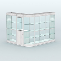 Павильон из профиля угловой №2в (5,5 кв.м), Ясень Анкор светлый