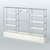 Торговая система ХРОМ без ДСП 3600 мм с тумбами Т14, Т21, полками ДСП и поручнями №5 Белый