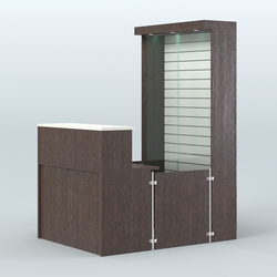 Мини павильон для торговли с большой застекленной эко-панелью СЛОТ №9 (2 кв.м), Дуб Венге + Белый