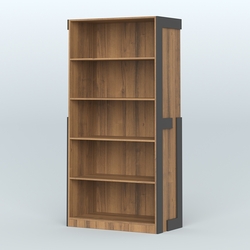 Стеллаж "Фаберлинк", Орех + Черный