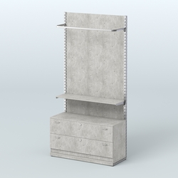 Система ЭЛЕГАНТ №5 с ДСП и тумбой T12 (1200 мм), Метрополитан Грей