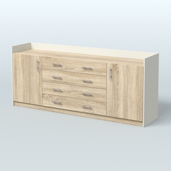 Тумба трехсоставная с ящиками Венди, Белый + Дуб Сонома