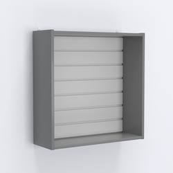 Витрина настенная №201-1В открытая с эконом панелью, Темно-Серый