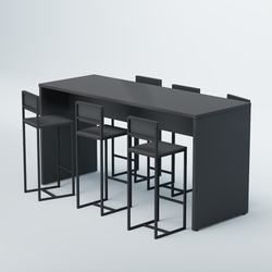 Комплект барный стол "Кофе-брейк" №2 и стулья, Антрацит