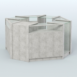 Торговый островок в стиле ЛОФТ с прозрачными фасадами №3 (4,72 кв.м), Метрополитан Грей